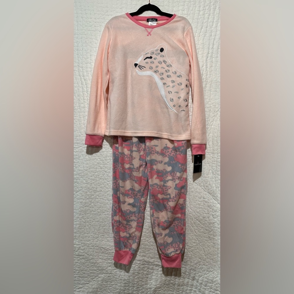 NWT! Girls Cuddl Duds 2-pc Fleece PJs, Sz L 10/12